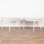 Pair, Gustavian demi-lune side tables or consoles with gently tapered legs and decorative egg and dart carving along...