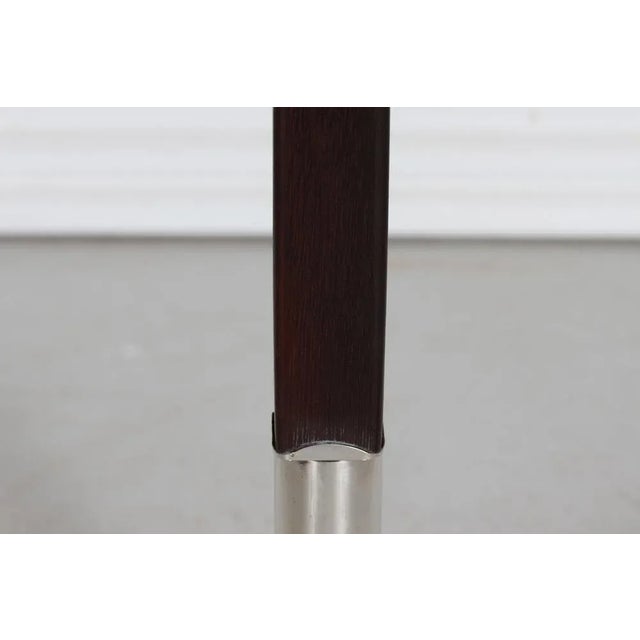 Wood Art Deco Danish Floor Lamp in Silver and Dark Mahogany with New Shade, 1940s For Sale - Image 7 of 10