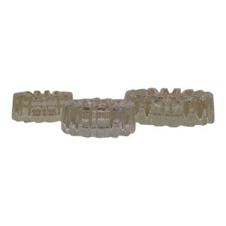 1970's Brutalist Glass Ashtray / Dish - Set of 3 For Sale