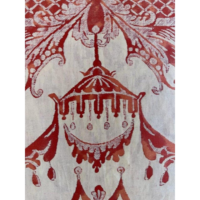 Rococo Pair of Authentic Fortuny Pillows in the Mezzano Pattern With Velvet Backs For Sale - Image 3 of 10