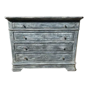 1990s French Louis Philippe Blue Patina Dresser