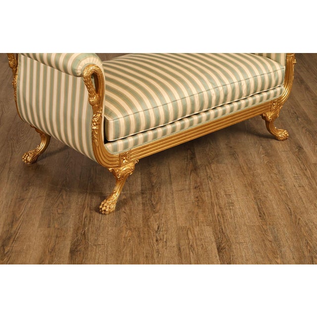 Quality Empire Style Swan Carved Giltwood Upholstered Bench For Sale In Philadelphia - Image 6 of 18