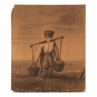 Ulysses Butin, The Water Carrier, Lithograph, 1860s For Sale