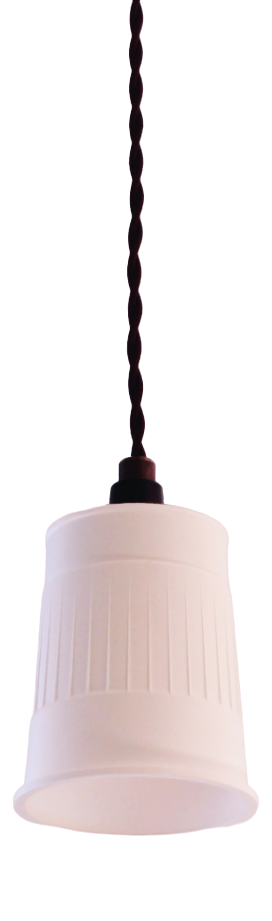 Noodle Calm Suspension Light with Upcycled Plastic Lampshade by One Foot Taller