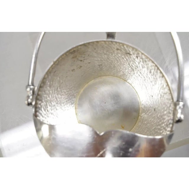 Metal Vintage T&t Hand Hammered Silver Plated Art Deco Small Watering Can Pitcher For Sale - Image 7 of 12