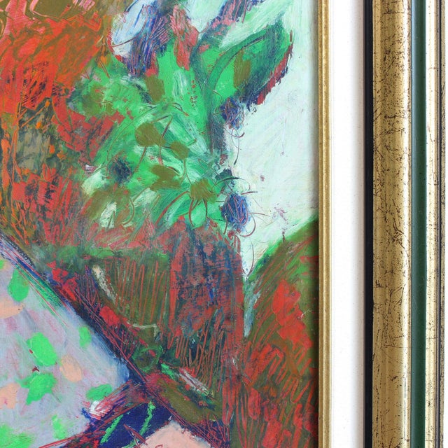 Michel Sarazin, Portrait of a Pensive Woman, 2000s, Oil Pastel on Board, Framed For Sale - Image 9 of 18