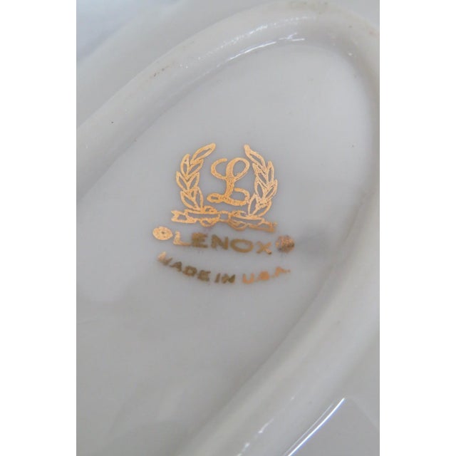 Ceramic Lenox China Butterfly Shaped Server Divided Tray Ivory With 24k Gold Trim 4915b For Sale - Image 7 of 12