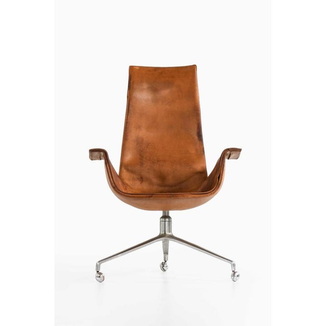 Mid-Century Modern Office Chair in Leather from Preben Fabricius & Jørgen Kastholm, 1960s For Sale - Image 3 of 7