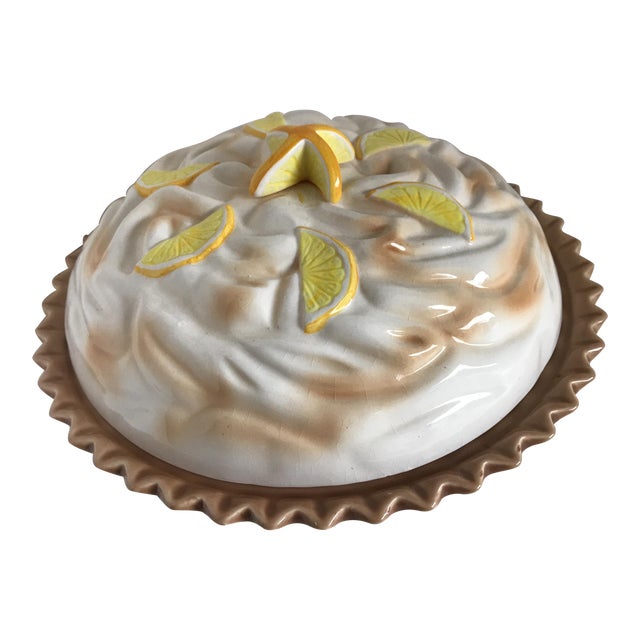 Vintage Ceramic Lemon Meringue Pie Container Chairish