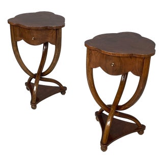 Art Deco French Wooden Bedside Tables, 1930s, Set of 2 For Sale