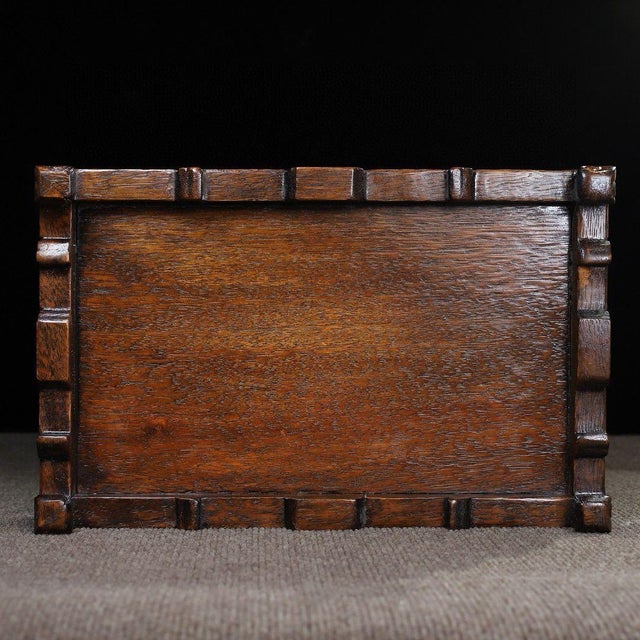 Huali Rosewood Tray Inlaid With Mother-of-Pearl Deer & Crane For Sale - Image 9 of 10