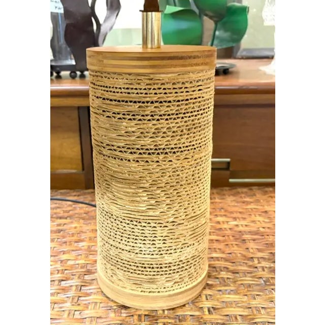Mid 20th Century Mid 20th Century Mid Century Modern Gregory Van Pelt Cardboard and Wood Lamps, a Pair For Sale - Image 5 of 16