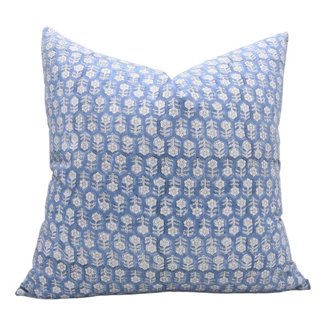 Fabdivine Decorative Block Print Cushion Cover 12x20 Inch Thick Cotton White-Tulsi Buti For Sale