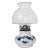 Vintage German Blue and White Porcelain Kerosene Oil Lamp For Sale