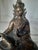 Traditional Vintage Sino-Tibetan Cast Bronze Guardian King or Deity Sculpture on Lotus Base For Sale - Image 3 of 10