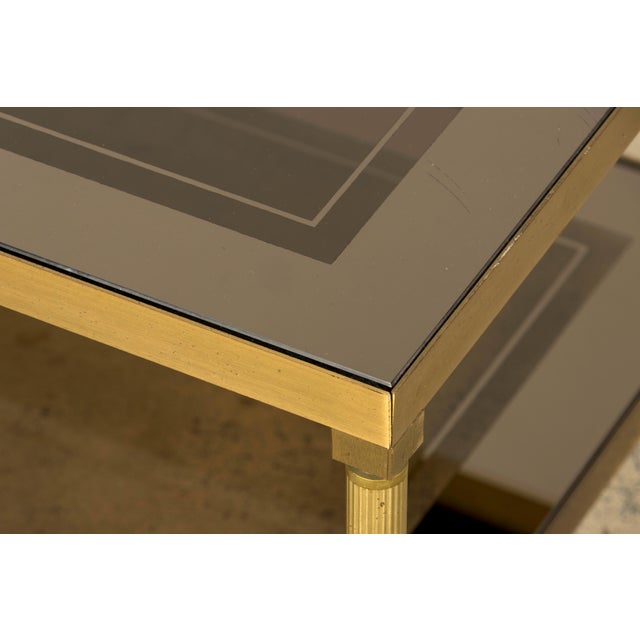 Mid-20th Century French Neoclassical Coffee Table With Brass & Glass For Sale - Image 10 of 17