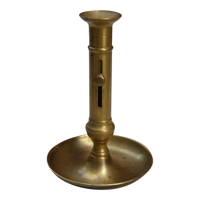 Mid 20th Century Moroccan Hand-Crafted Brass Candleholder For Sale