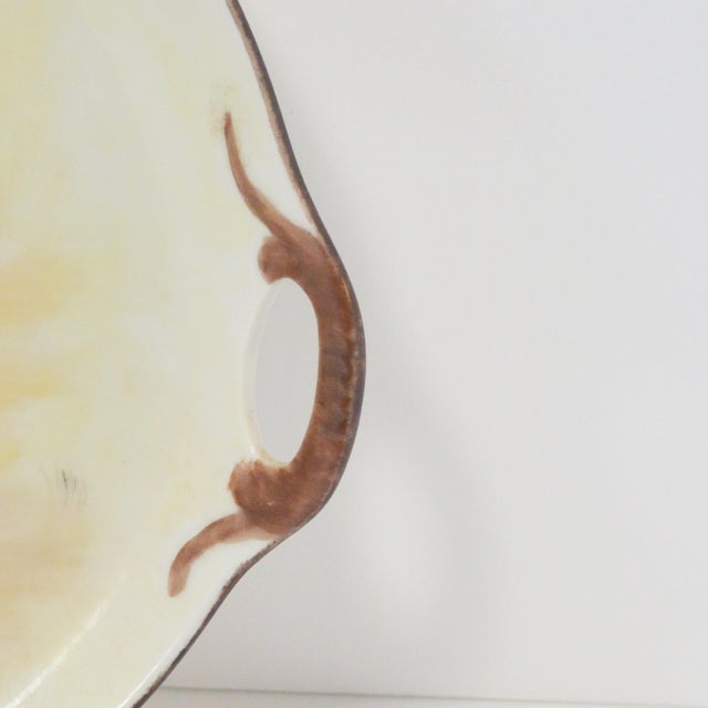 Vintage Hand-Painted Dachshund Porcelain Handled Tray – Signed C. 1940s For Sale - Image 4 of 5