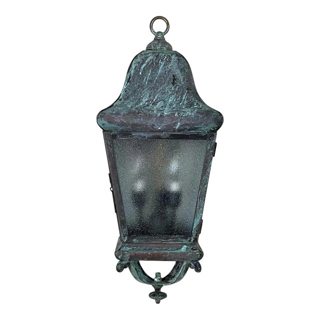 Single Handcrafted Quality Solid Brass Hanging Lantern For Sale