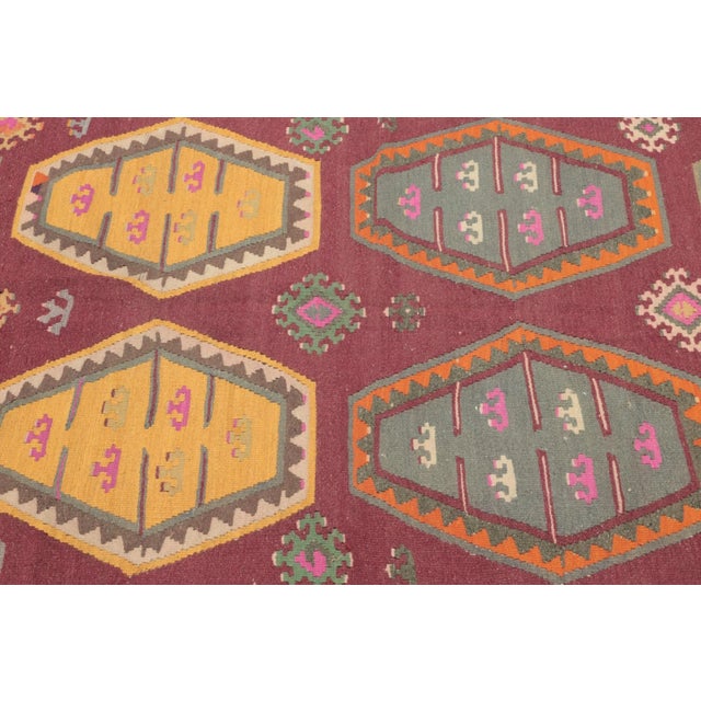 1970s Tribal Red Gray Kilim For Sale - Image 12 of 13
