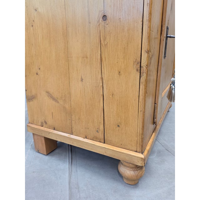 Antique English Pine Single Door Cupboard With Working Key and Original Hardware For Sale - Image 9 of 14