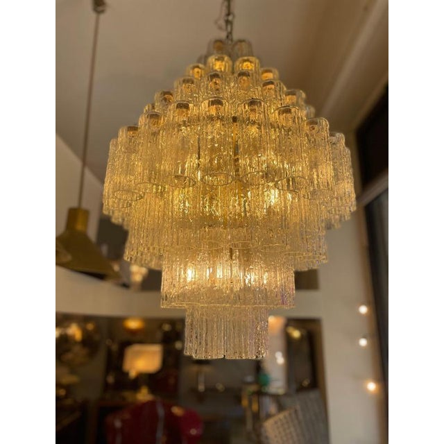 Silver Murano Glass Tronchi Chandelier from Venini, 1960s For Sale - Image 8 of 12