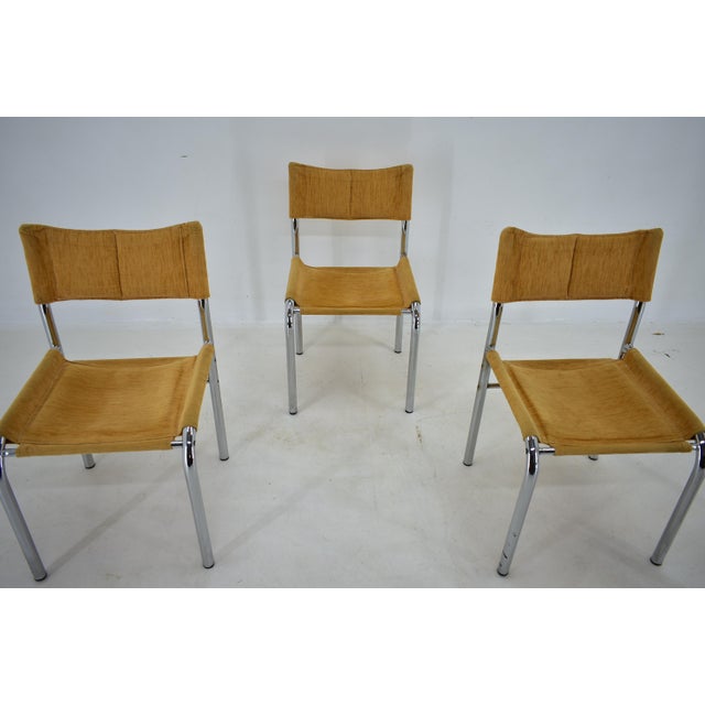 Chrome Dining Chairs attributed to Viliam Chlebo, Czechoslovakia, 1980s, Set of 4 For Sale - Image 11 of 17