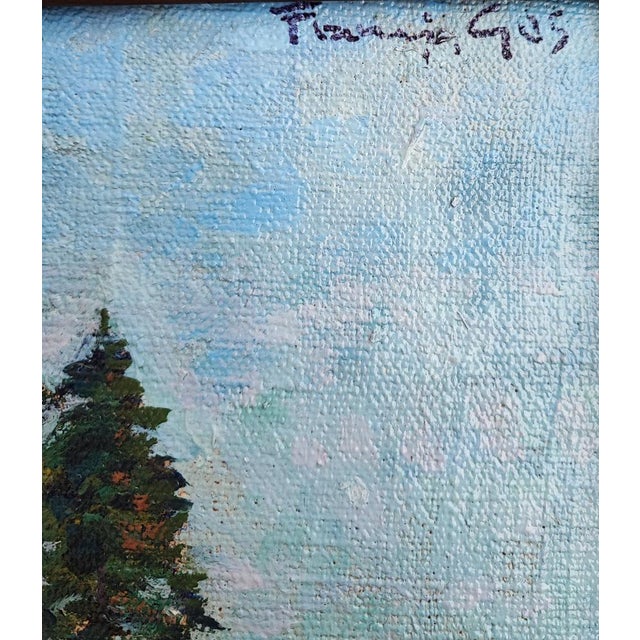 Modern François Gos, Paysage de printemps avec une chapelle, Oil on Canvas, Framed For Sale - Image 3 of 11