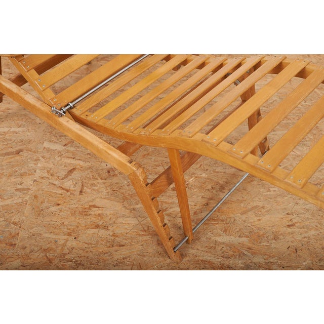Wooden Lounger with Many Adjustment Options and Frame Foldable For Sale - Image 9 of 15