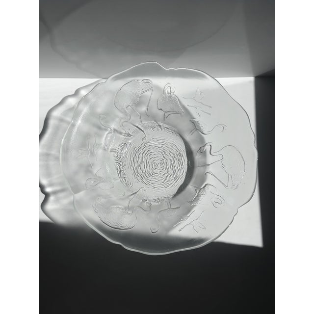 Glass Fruit Bowl with Flamingos by Walther Glas, Germany, 1980s For Sale - Image 3 of 9