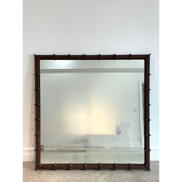 Vintage Patinated Wrought Iron Mirror For Sale - Image 11 of 12