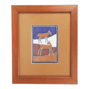 Small Contemporary Deer Painting on Silk