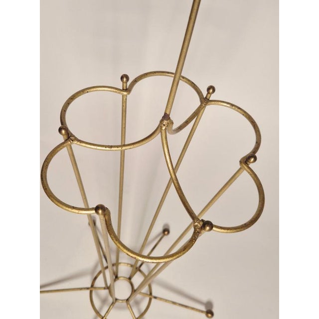 Mid-Century Modern Mid-Century Modern Umbrella Stand in Metal with Gold Color Finish, 1950s For Sale - Image 3 of 7