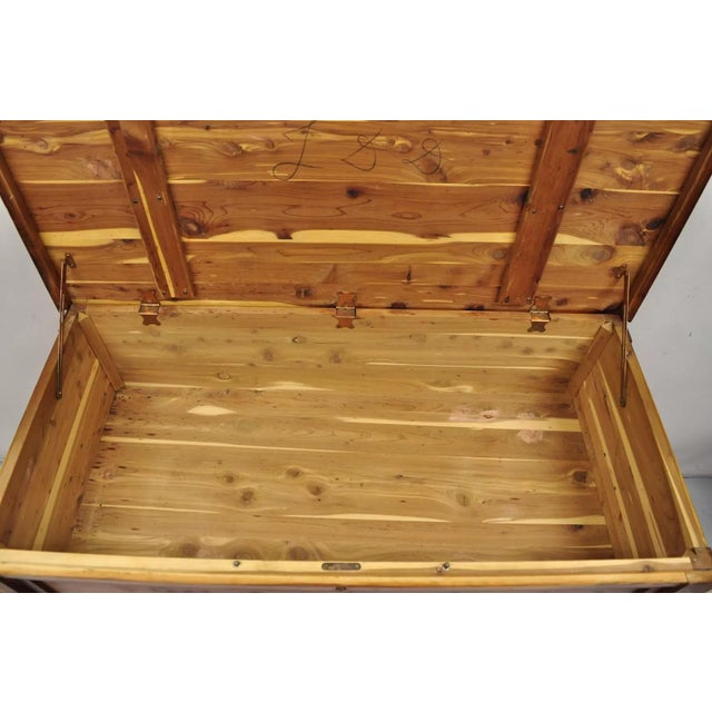 Wood Vintage Lewis & Conger Pine Wood Cedar Lined Blanket Chest of Drawers Dresser For Sale - Image 7 of 12