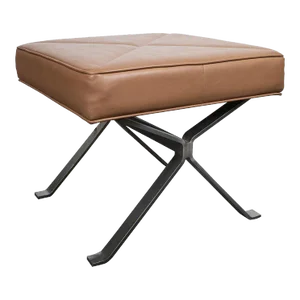 Leather Upholstered Campaign Style Bench by Cumberland