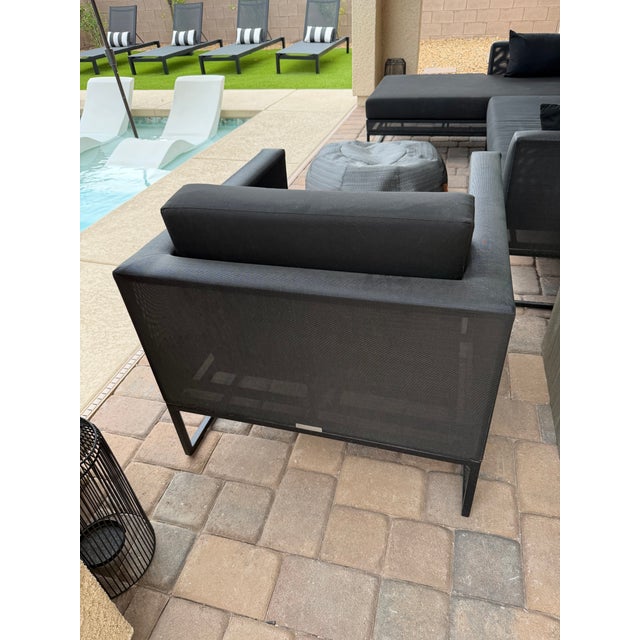 Metal Crate & Barrel Dune Black Outdoor Chair For Sale - Image 7 of 9