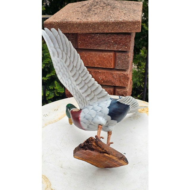 1980s Wooden Carved Duck, Large, 1980s For Sale - Image 5 of 12