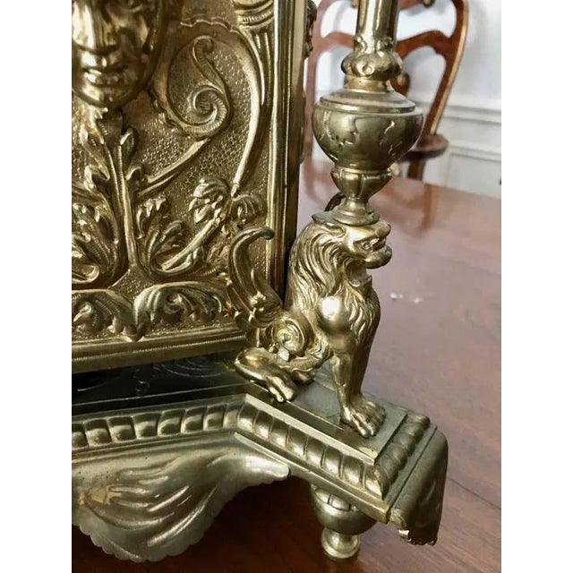 Brass Large 19th Century Brass Clock For Sale - Image 8 of 12