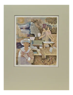 Mario Doretti, Surrealist Scene with Lady, Circa 1980