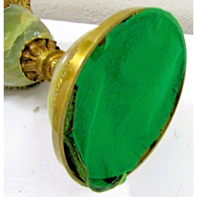 Antique French Neoclassical Green Onyx and Gilt Bronze Garland and Satyr Mounts Table Lamp For Sale - Image 17 of 17