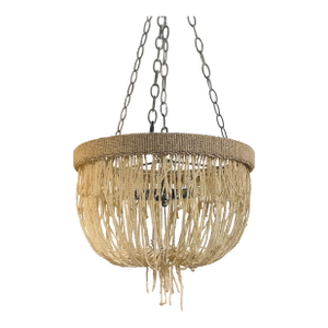 Made Goods Organic Modern Cream Coco Beads Carmen Chandelier