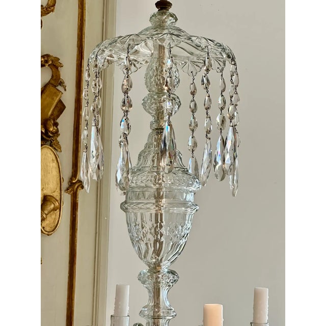 Pair of 19th Century Irish Georgian Crystal Chandeliers For Sale - Image 4 of 8