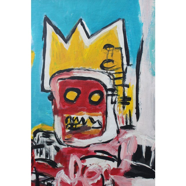 Modernistic Painting After Jean-Michel Basquiat, Circa 1970 For Sale - Image 6 of 13