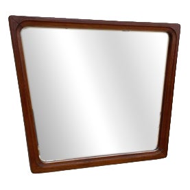Vintage Teak Mirror, Denmark, 1960 For Sale