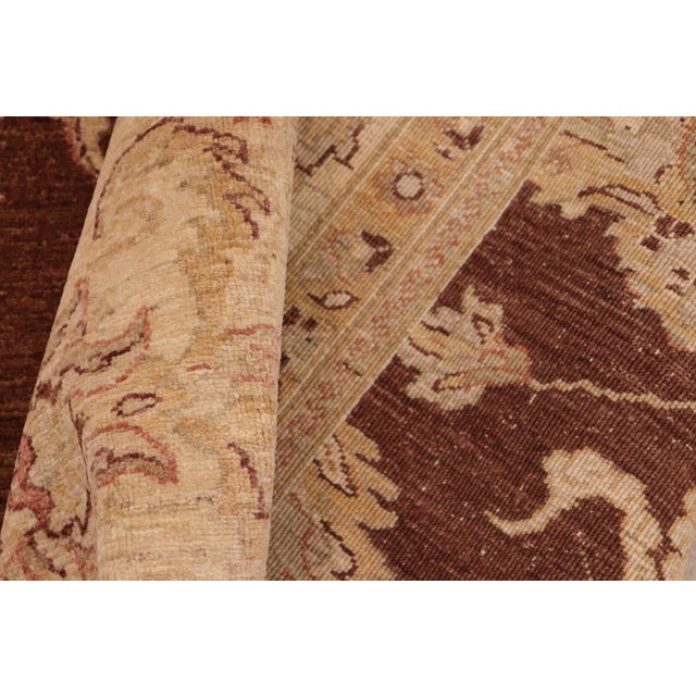 Beige Classic Ziegler Brown Beige Hand-Knotted Wool Rug - 8'2'' X 9'8'' For Sale - Image 8 of 8