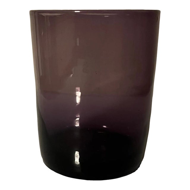 Antique 19th Century Anglo Irish Blown Amethyst Glass Whisky Tumbler For Sale