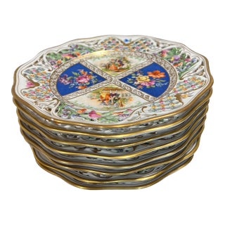 Dresden Schumann Pierced Salad/Dessert - Set of 8 For Sale