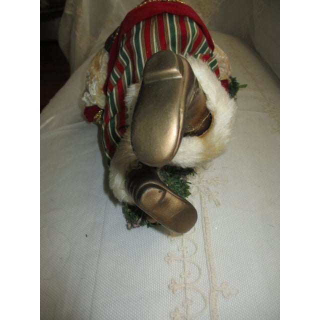 Vintage Victorian Christmas Mantel Santa Poseable With Garland 17" For Sale - Image 9 of 10