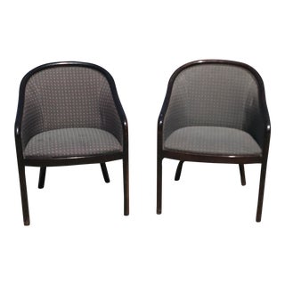 Bernhardt Mid-Century Modern Walnut Armchairs - a Pair For Sale