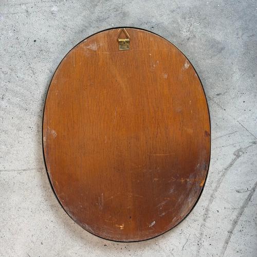 Italian Oval Brass Mirror, 1950s For Sale - Image 6 of 8